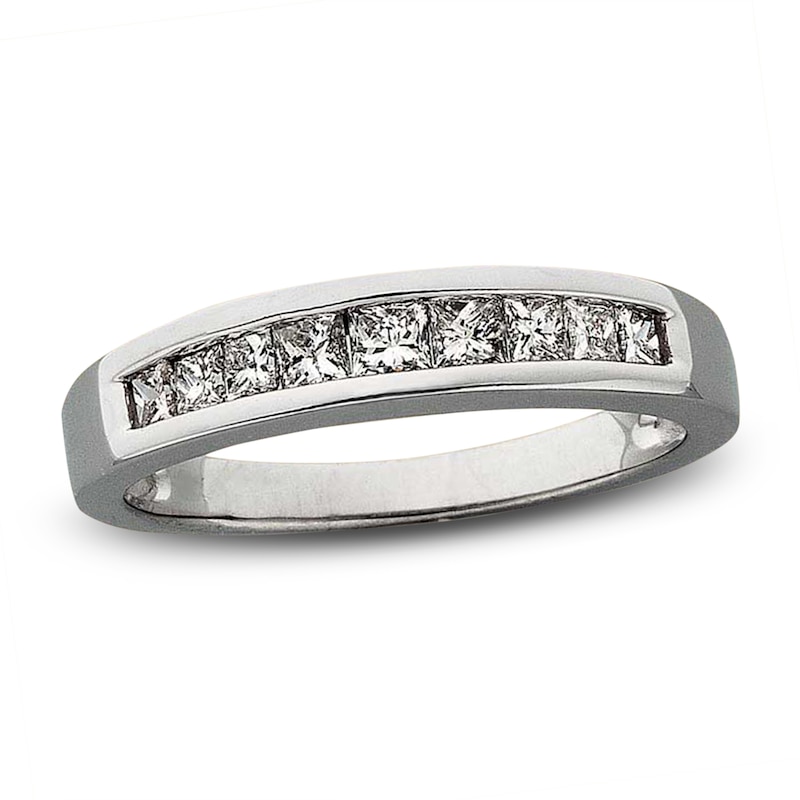 Main Image 1 of Previously Owned Diamond Anniversry Band 1/2 ct tw Princess-cut 14K White Gold Size 10.5