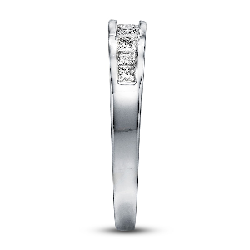 Main Image 3 of Previously Owned Diamond Anniversry Band 1/2 ct tw Princess-cut 14K White Gold Size 10.5