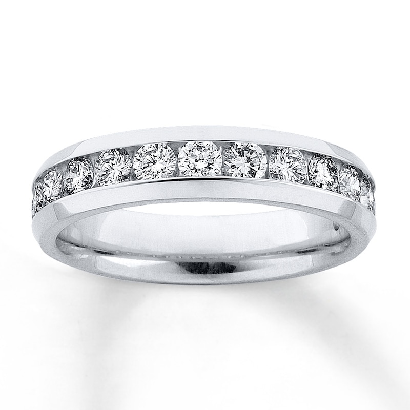 Main Image 1 of Previously Owned Diamond Anniversary Band 1 ct tw Round-cut 14K White Gold - Size 10