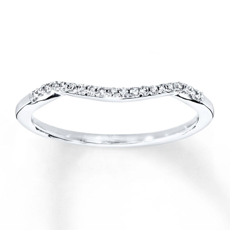 Main Image 1 of Previously Owned Wedding Band 1/15 ct tw Round-cut Diamonds 10K White Gold - Size 9.75