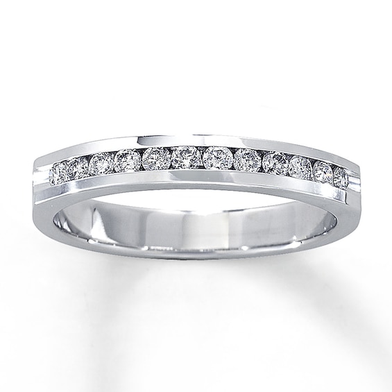 Previously Owned Diamond Anniversary Band 1/4 ct tw Round-cut 14K White Gold Size