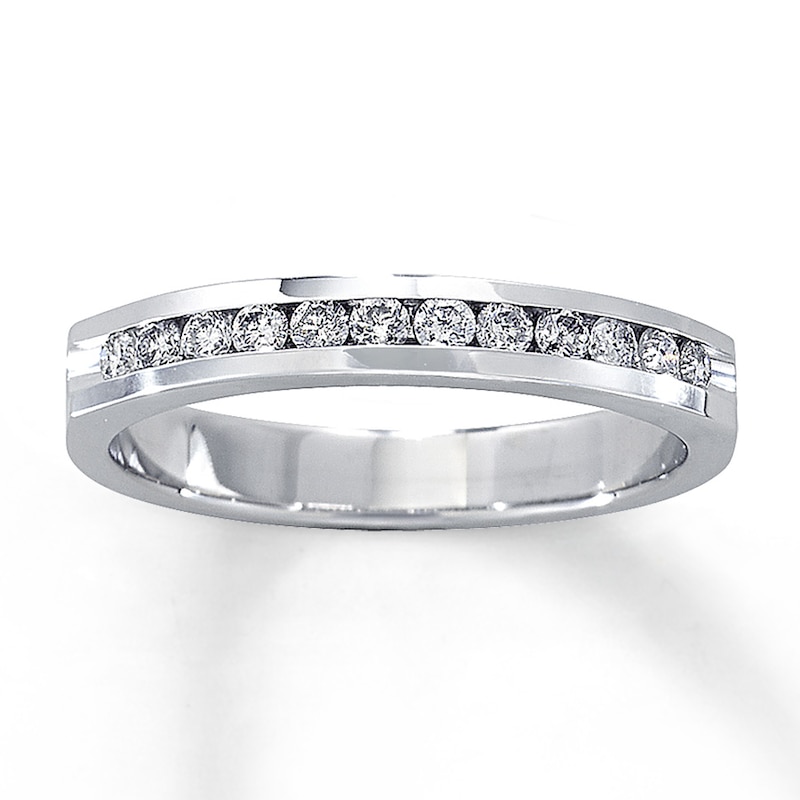 Main Image 1 of Previously Owned Diamond Anniversary Band 1/4 ct tw Round-cut 14K White Gold Size 9.5