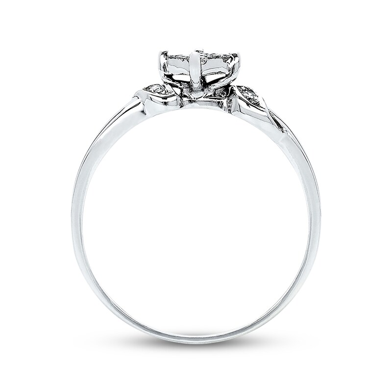 Main Image 3 of Previously Owned Diamond Promise Ring 1/6 ct tw Princess-cut 14K White Gold - Size 9.5