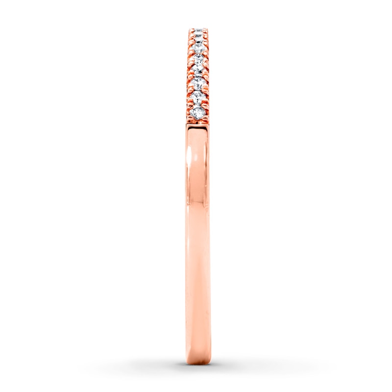 Main Image 3 of Previously Owned Diamond Wedding Band 1/10 ct tw Round-cut 14K Rose Gold Size 10