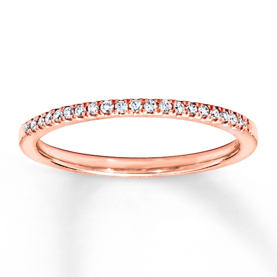 Previously Owned Diamond Wedding Band 1/10 ct tw Round-cut 14K Rose Gold Size