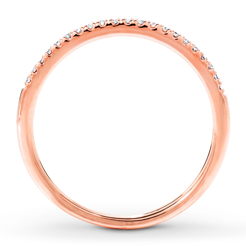 Main Image 2 of Previously Owned Diamond Wedding Band 1/10 ct tw Round-cut 14K Rose Gold Size 9.75