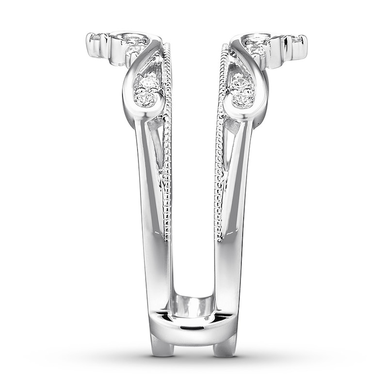 Main Image 3 of Previously Owned Diamond Insert Ring 1/4 ct tw Round-cut 14K White Gold Size 10.75