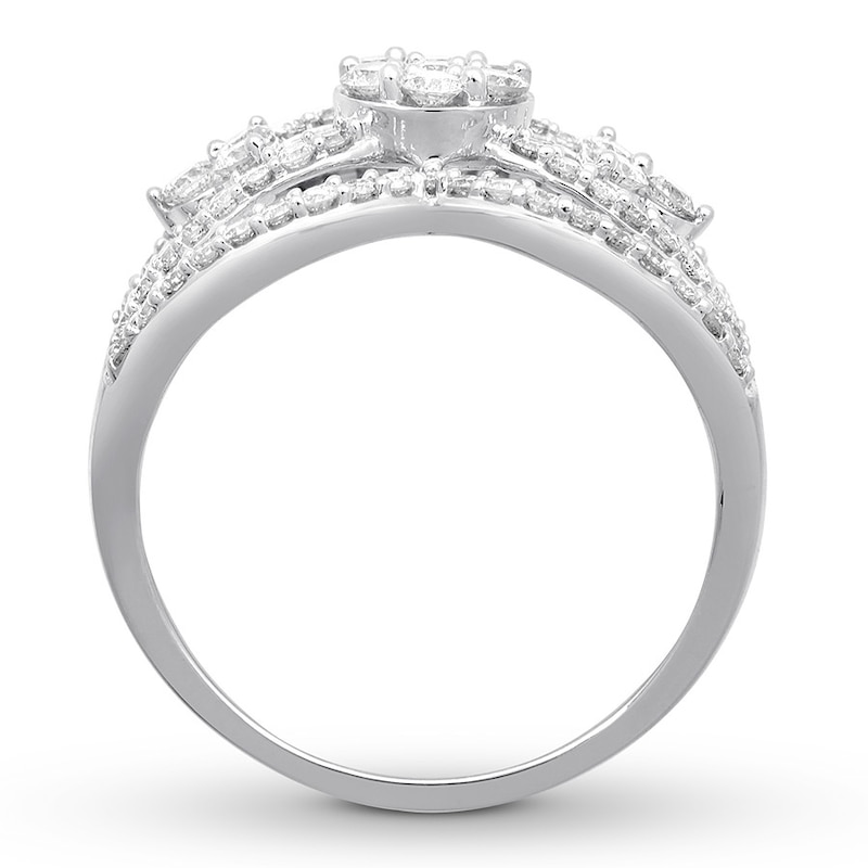 Main Image 2 of Previously Owned Diamond Fashion Ring 1 ct tw Round-cut 10K White Gold Size 10