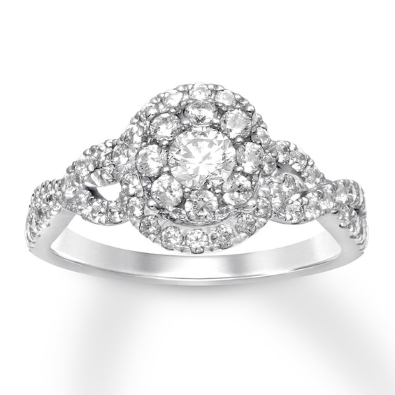 Previously Owned Diamond Engagement Ring 1 ct tw Round-cut 14K White Gold Size