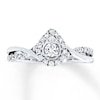 Thumbnail Image 1 of Previously Owned Engagement Ring 3/8 ct tw Round-cut Diamonds 14K White Gold - Size 11.5