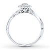 Thumbnail Image 2 of Previously Owned Engagement Ring 3/8 ct tw Round-cut Diamonds 14K White Gold - Size 11.5