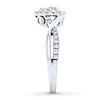 Thumbnail Image 3 of Previously Owned Engagement Ring 3/8 ct tw Round-cut Diamonds 14K White Gold - Size 11.5