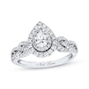 Thumbnail Image 1 of Previously Owned Neil Lane Bridal Ring 7/8 ct tw Pear & Round-cut Diamonds 14K White Gold - Size 10