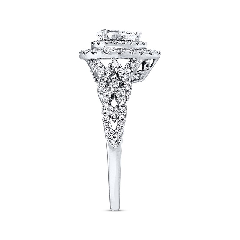 Main Image 2 of Previously Owned Neil Lane Bridal Ring 7/8 ct tw Pear & Round-cut Diamonds 14K White Gold - Size 10
