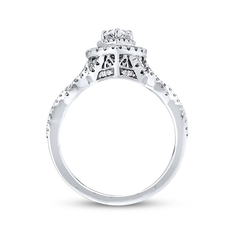 Main Image 3 of Previously Owned Neil Lane Bridal Ring 7/8 ct tw Pear & Round-cut Diamonds 14K White Gold - Size 10
