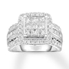 Thumbnail Image 1 of Previously Owned Diamond Engagement Ring 2 ct tw Princess & Round-cut 10K White Gold Size 9.5