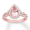 Thumbnail Image 1 of Previously Owned Neil Lane Morganite Engagement Ring 3/4 ct tw Round-cut Diamonds 14K Rose Gold - Size 4.5