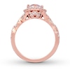 Thumbnail Image 2 of Previously Owned Neil Lane Morganite Engagement Ring 3/4 ct tw Round-cut Diamonds 14K Rose Gold - Size 4.5