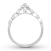 Thumbnail Image 2 of Previously Owned Diamond Engagement Ring 1/3 ct tw Marquise & Round-cut 10K White Gold Size 11
