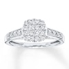 Thumbnail Image 1 of Previously Owned Diamond Ring 1/2 ct tw Princess & Round-cut 10K White Gold Size 4.25