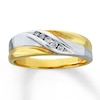 Thumbnail Image 1 of Previously Owned Men's Wedding Band 1/8 ct tw Round-cut Diamonds 10K Two-Tone Gold Size 6