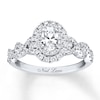 Thumbnail Image 1 of Previously Owned Neil Lane Diamond Engagement Ring 1-1/6 ct tw Oval & Round-cut 14K White Gold Size 4
