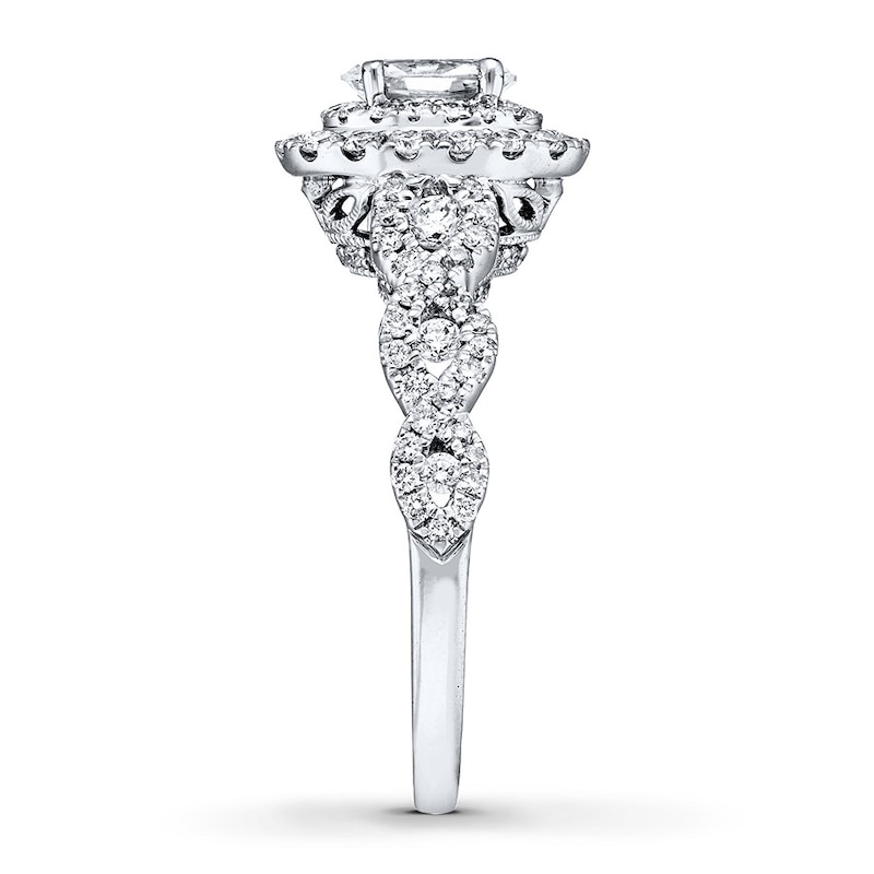 Main Image 3 of Previously Owned Neil Lane Diamond Engagement Ring 1-1/6 ct tw Oval & Round-cut 14K White Gold Size 4