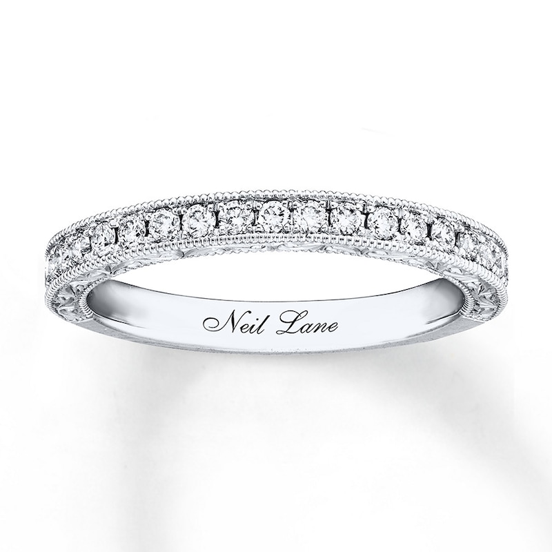 Main Image 1 of Previously Owned Neil Lane Wedding Band 1/3 ct tw Round-cut Diamonds 14K White Gold - Size 4.5