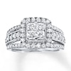 Thumbnail Image 1 of Previously Owned Engagement Ring 1-1/2 ct tw Princess & Round-cut Diamonds 14K White Gold Size 9.75