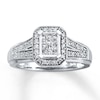 Thumbnail Image 1 of Previously Owned Diamond Engagement Ring 1/3 ct tw Princess & Round-cut 10K White Gold Size 11