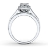 Thumbnail Image 2 of Previously Owned Diamond Engagement Ring 1/3 ct tw Princess & Round-cut 10K White Gold Size 11