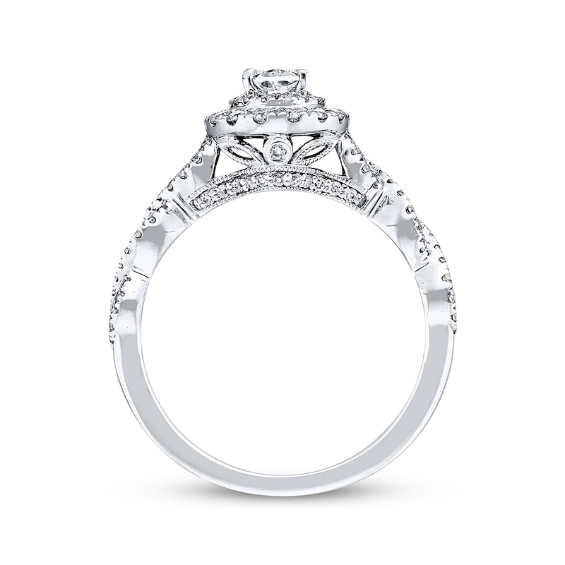Main Image 3 of Previously Owned Neil Lane Diamond Engagement Ring 1-1/6 ct tw Oval & Round-cut 14K White Gold - Size 4.5