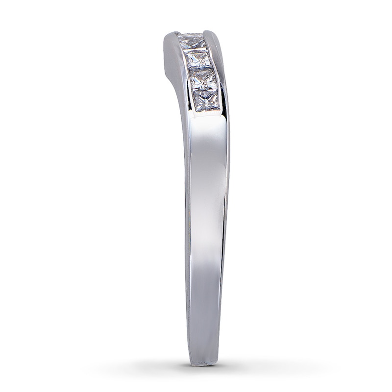 Main Image 3 of Previously Owned Diamond Enhancer Ring 3/8 ct tw Princess-cut 14K White Gold - Size 3.5