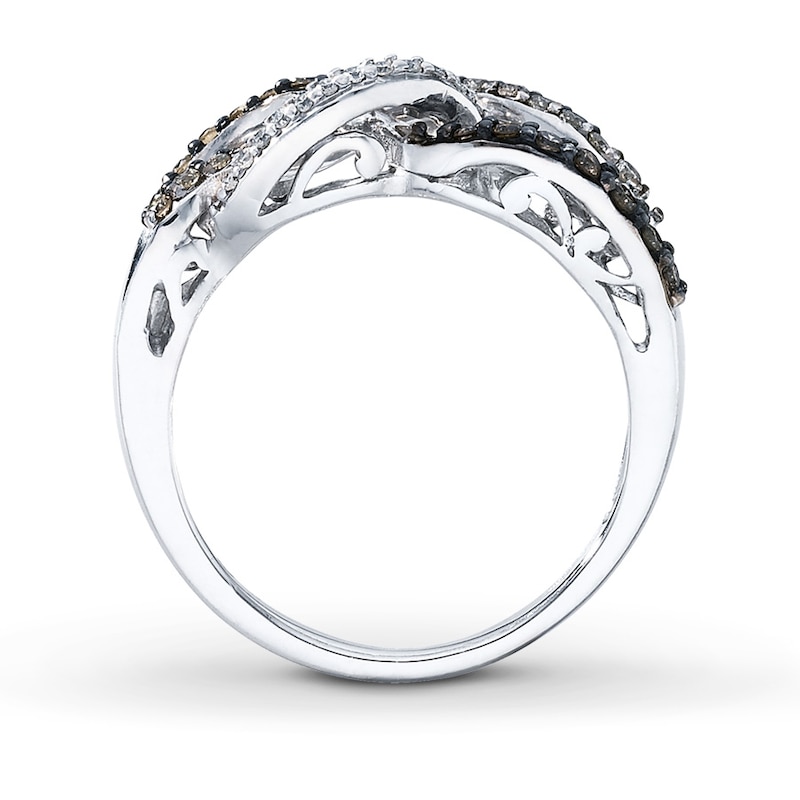 Main Image 2 of Previously Owned Brown Diamond Ring 1/3 ct tw Round-cut Sterling Silver Size 8.75