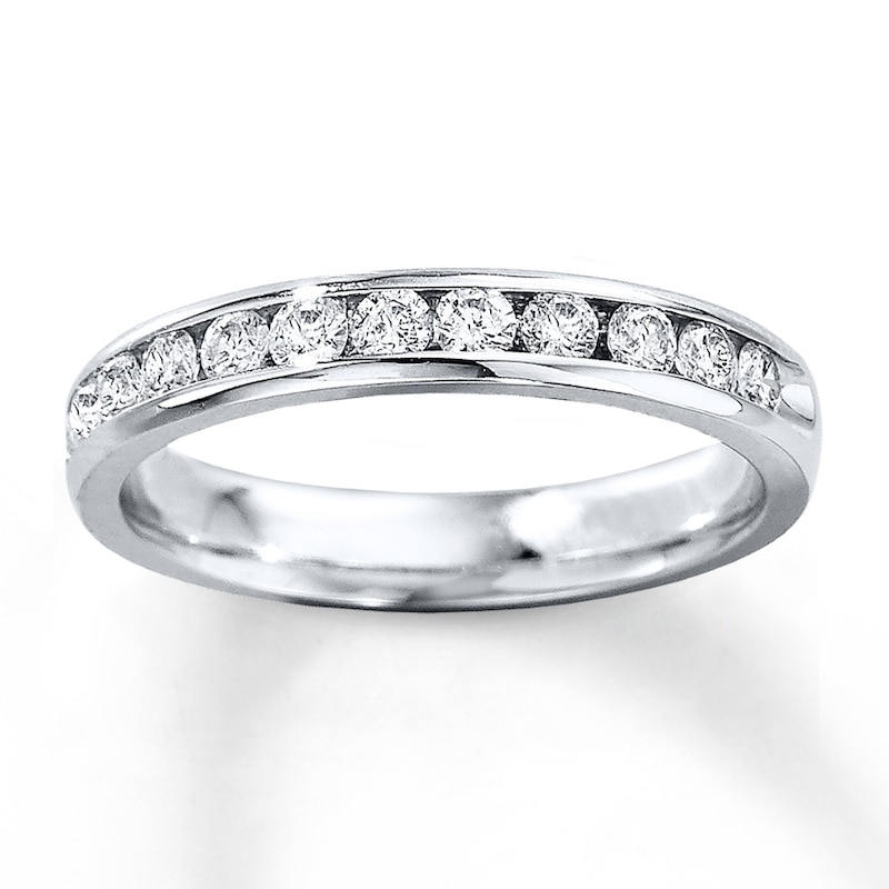 Main Image 1 of Previously Owned Diamond Anniversary Band 1 ct tw Round-cut 14K White Gold Size 4