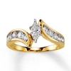 Thumbnail Image 1 of Previously Owned Diamond Engagement Ring 3/4 ct tw Marquise & Round-cut 14K Yellow Gold - Size 4