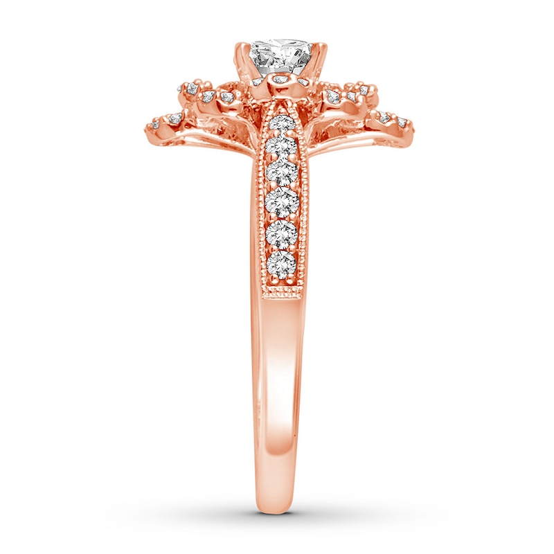 Main Image 2 of Previously Owned Diamond Engagement Ring 7/8 ct tw Round-cut 14K Rose Gold - Size 11.75