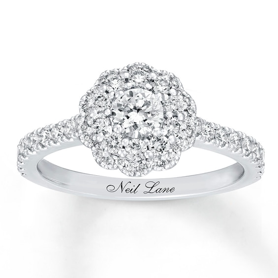 Previously Owned Neil Lane Engagement Ring 1 ct tw Round-cut Diamonds 14K White Gold Size 4.5