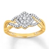 Thumbnail Image 1 of Previously Owned Diamond Ring 1/4 ct tw Round-cut 10K Yellow Gold - Size 11.5