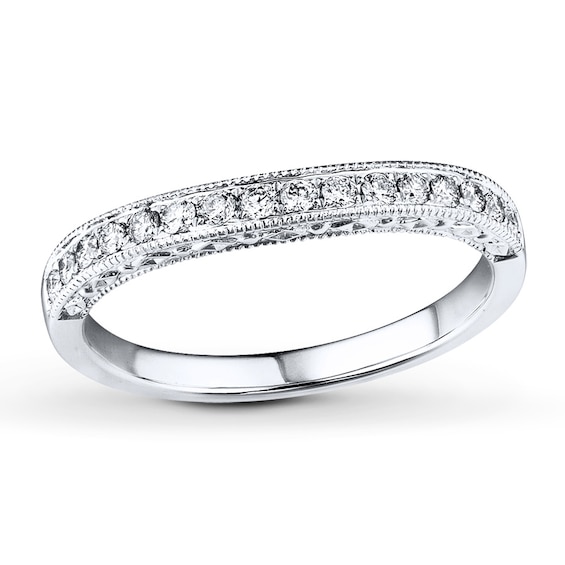 Previously Owned Diamond Wedding Ring 1/8 ct tw Round-cut 14K White Gold 9.75