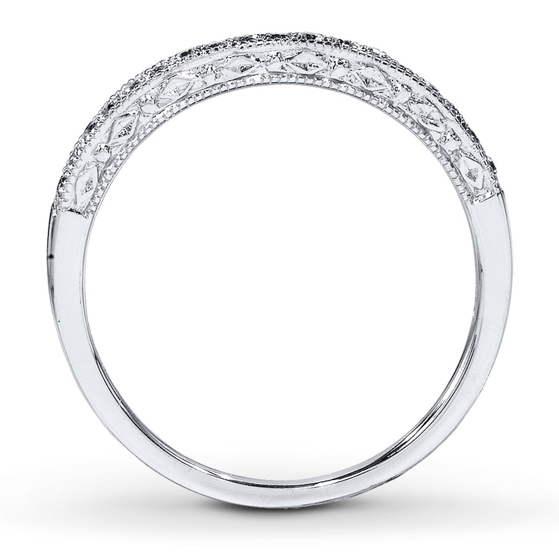 Main Image 2 of Previously Owned Diamond Wedding Ring 1/8 ct tw Round-cut 14K White Gold Size 9.75