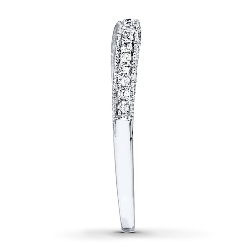 Main Image 3 of Previously Owned Diamond Wedding Ring 1/8 ct tw Round-cut 14K White Gold Size 9.75