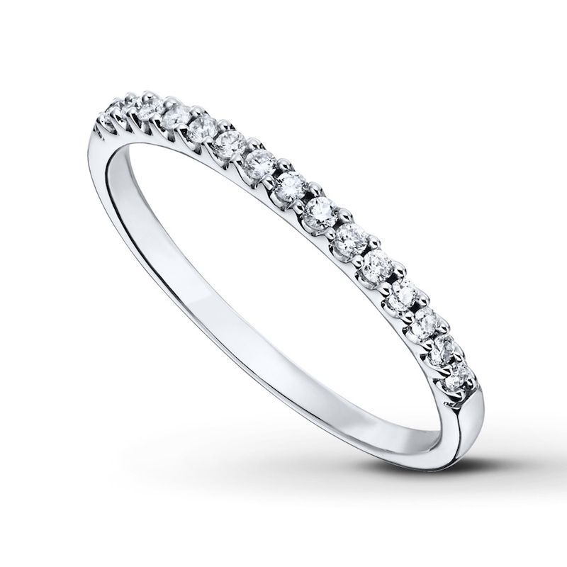 Main Image 1 of Previously Owned Diamond Anniversary Band 1/6 ct tw Round-cut 14K White Gold Size 4.25
