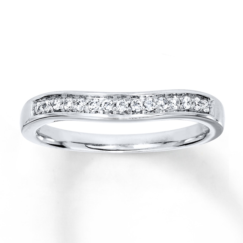 Main Image 1 of Previously Owned Diamond Wedding Band 1/8 ct tw Round-cut 14K White Gold Size 10.25