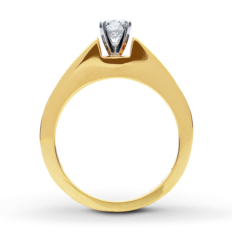 Main Image 2 of Previously Owned Diamond Engagement Ring 5/8 ct tw Round-cut 14K Yellow Gold Size 10.75