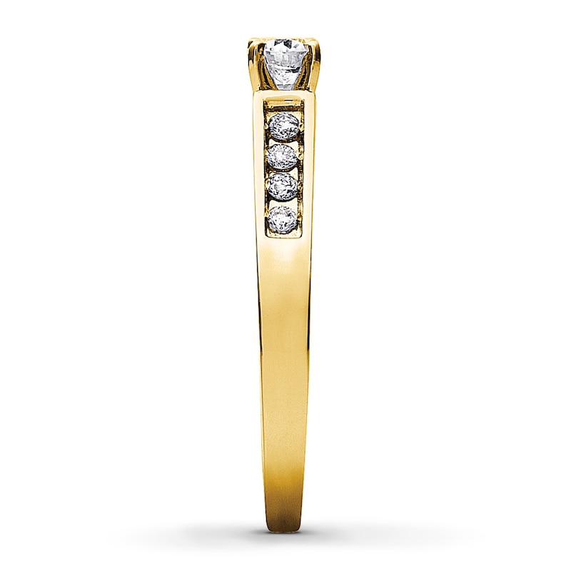 Main Image 3 of Previously Owned Diamond Engagement Ring 5/8 ct tw Round-cut 14K Yellow Gold Size 10.75