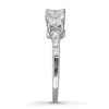 Thumbnail Image 3 of Previously Owned 3-Stone Diamond Engagement Ring 1 ct tw Radiant & Round-cut 14K White Gold Size 9.75