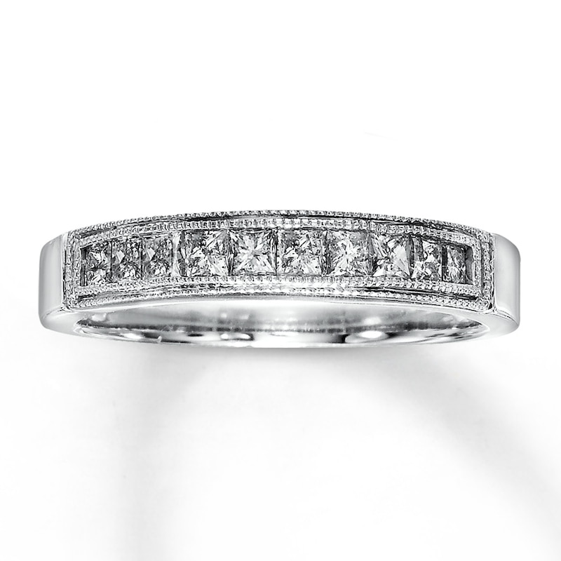 Main Image 1 of Previously Owned Diamond Band 3/4 ct tw Princess-cut 14K White Gold Size 10