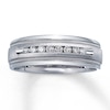 Thumbnail Image 1 of Previously Owned Men's Diamond Band 1/4 ct tw Round-cut 14K White Gold Size 6