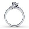 Thumbnail Image 2 of Previously Owned Engagement Ring 1 ct tw Princess & Round-cut Diamonds 14K White Gold Size 3.75